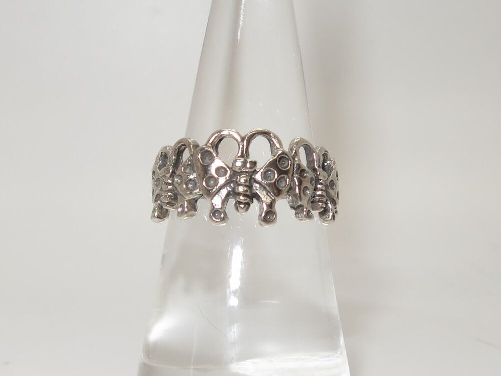 Cute Vintage Butterfly Sterling Silver Ring Size 7